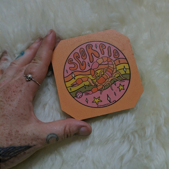 Psychedelic Vintage Style SCORPIO Astrology Coasters - Picture 5 of 5